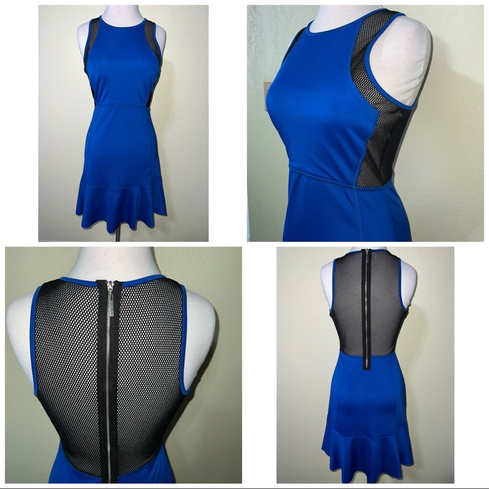 Gianni Bini Blue Sporty Mesh dress Sz S